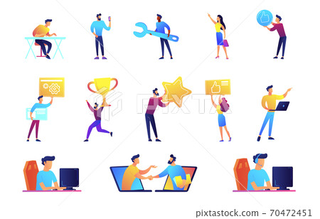 Businessmen and IT specialists vector... - Stock Illustration [70472451 ...