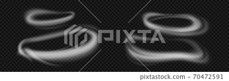 Vector realistic mockup of white circle smoke 70472591
