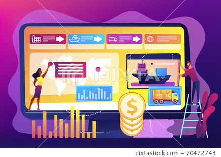 Supply chain analytics concept vector illustration - Stock Illustration ...