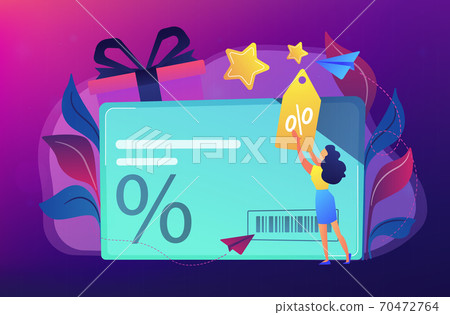 Discount and loyalty card concept vector illustration. 70472764
