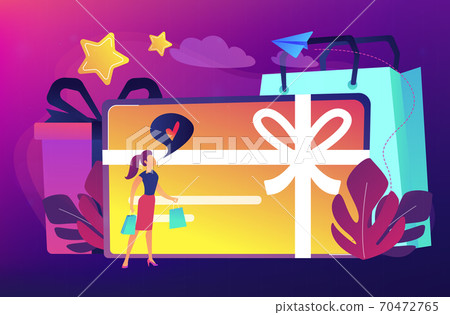 Gift card concept vector illustration. Gift card concept vector illustration. 70472765