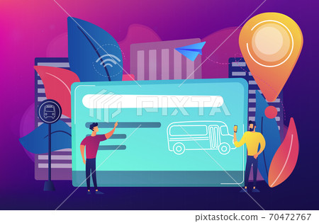 Public transport travel pass card concept vector illustration. 70472767