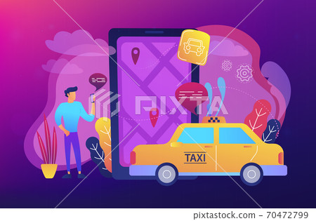 City navigation apps, smart city concept illustration. City navigation apps, smart city concept illustration. 70472799