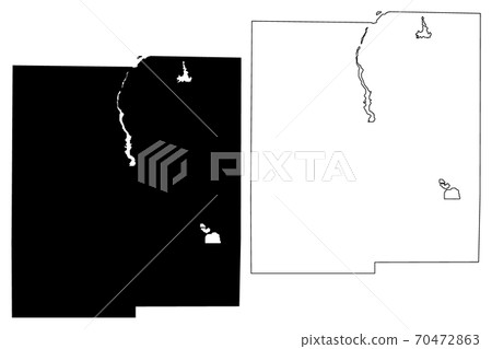Midland County, Michigan (U.S. county, United States of America, USA, U.S., US) map vector illustration, scribble sketch Midland map 70472863