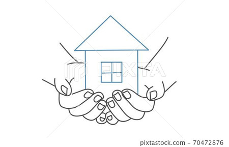 Hands holding house Hands holding house 70472876
