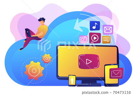 Cloud based engine concept vector illustration. 70473138