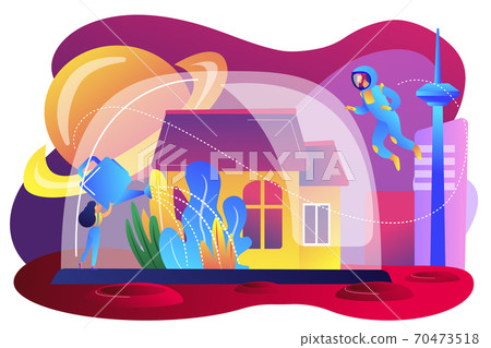Space colonization concept vector illustration. 70473518