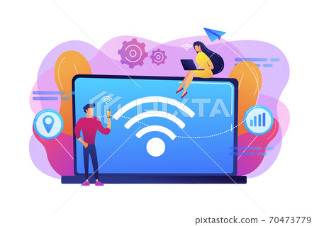 Wi Fi Visual Examples Wi-fi connection concept vector illustration. - Stock Illustration ...