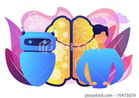 Augmented intelligence concept vector illustration. Augmented intelligence concept vector illustration. 70473879