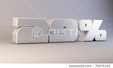 29 percent 3d metal text isolated on white, 3d render illustration 29 percent 3d metal text isolated on white, 3d render illustration 70474193