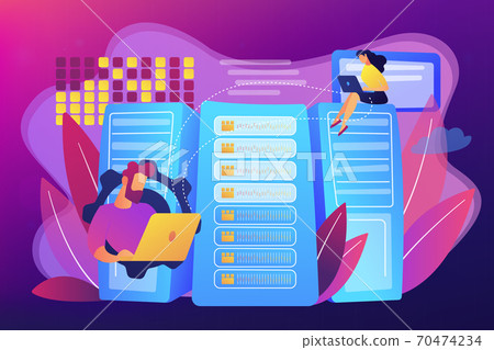 Big data storage concept vector illustration. - Stock Illustration ...