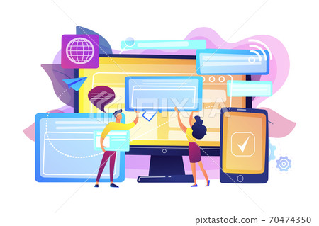Cross-browser compatibility concept vector illustration. 70474350