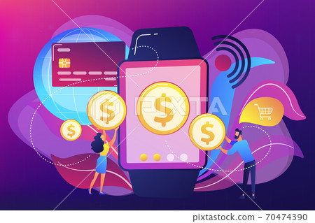 Smartwatch payment concept vector illustration. Smartwatch payment concept vector illustration. 70474390