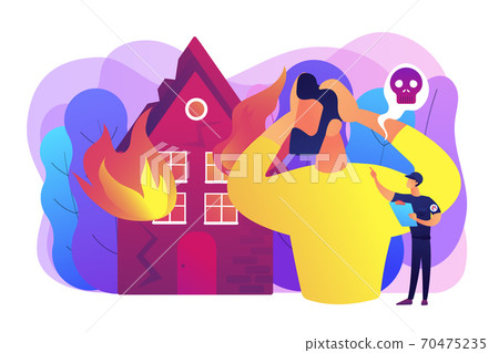 Fire consequences concept vector illustration. Fire consequences concept vector illustration. 70475235