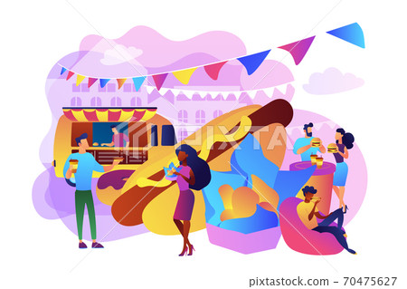 Street food concept vector illustration. 70475627