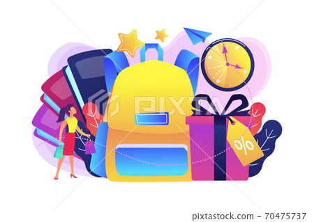 Back to school sale and deals concept vector illustration. Back to school sale and deals concept vector illustration. 70475737