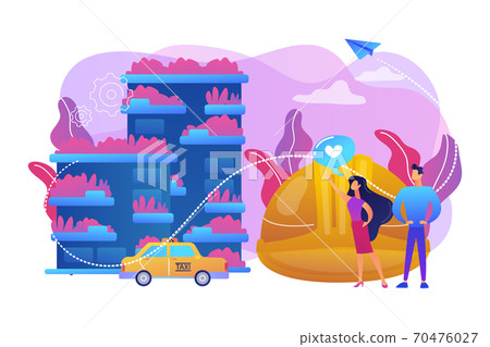Vertical green city concept vector illustration. - Stock Illustration ...