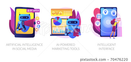 Artificial intelligence in business vector concept metaphors. 70476220