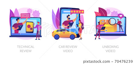 Video content types vector concept metaphors. 70476239