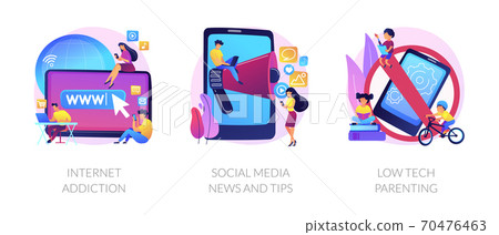 Spending time online vector concept metaphor. Spending time online vector concept metaphor. 70476463