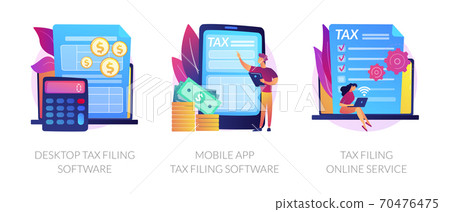 Desktop tax filing software vector concept...-插圖素材 [70476475] - PIXTA圖庫