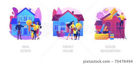 Private and commercial property market abstract concept vector illustrations. 70476494