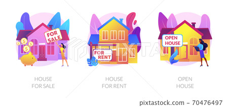 Real estate agent service abstract concept vector illustrations. Real estate agent service abstract concept vector illustrations. 70476497