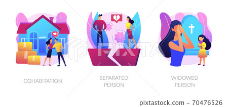 Living together abstract concept vector illustrations. Living together abstract concept vector illustrations. 70476526