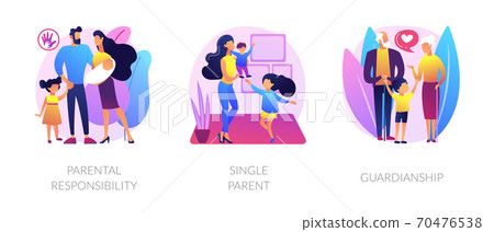 Child custody abstract concept vector illustrations. 70476538