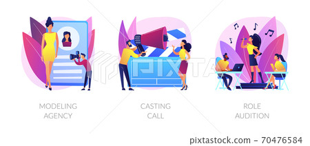 Fashion and movie industry abstract concept vector illustrations. 70476584
