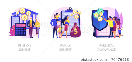 Social security payments abstract concept vector illustrations. Social security payments abstract concept vector illustrations. 70476918