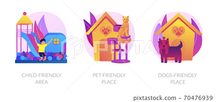 Public space allowance and restrictions vector concept metaphors. 70476939