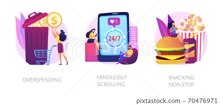 Bad habits vector concept metaphors. - Stock Illustration [70476971 ...