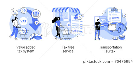 Transportation taxes abstract concept vector illustrations. 70476994