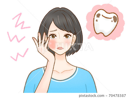 成年女性忍受牙齒疼痛2 70478387