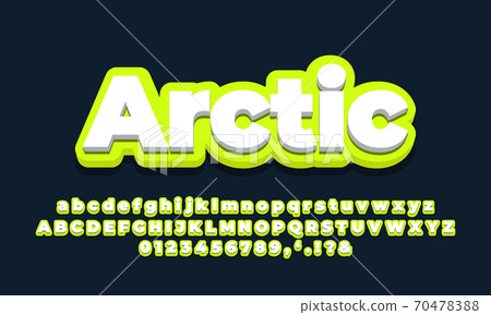 green bright with white 3d  font effect or text styles design 70478388