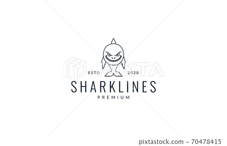 baby shark smile cute line logo vector illustration design 70478415