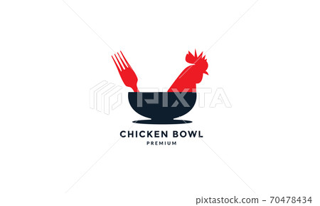 chicken or hen or rooster with bowl logo vector illustration design chicken or hen or rooster with bowl logo vector illustration design 70478434