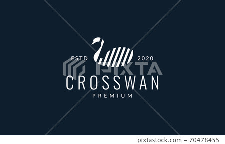 bird swan or goose line logo vector illustration design bird swan or goose line logo vector illustration design 70478455