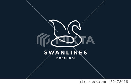 bird swan or goose line unique minimalist logo vector illustration design bird swan or goose line unique minimalist logo vector illustration design 70478468