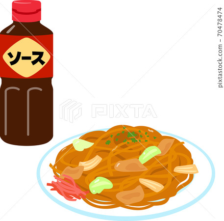 Yakisoba and bottled sauce Yakisoba and bottled sauce 70478474