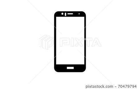 智能手機屏幕圖標 正面 黑白 Android 插圖素材 圖庫