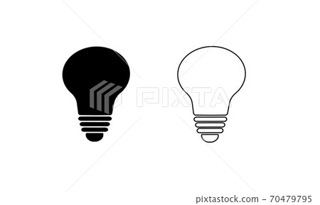 Light bulb icon (painted and line art) Light bulb icon (painted and line art) 70479795