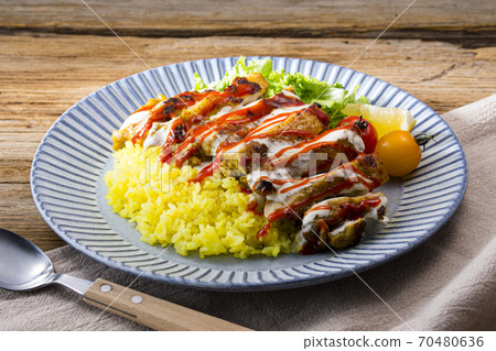 Chicken over rice Chicken over rice 70480636