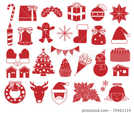 Rough Christmas Material Illustration Set Stock Illustration