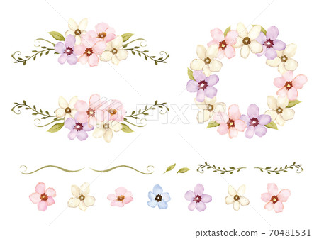 花框水彩插圖矢量素材 插圖素材 圖庫