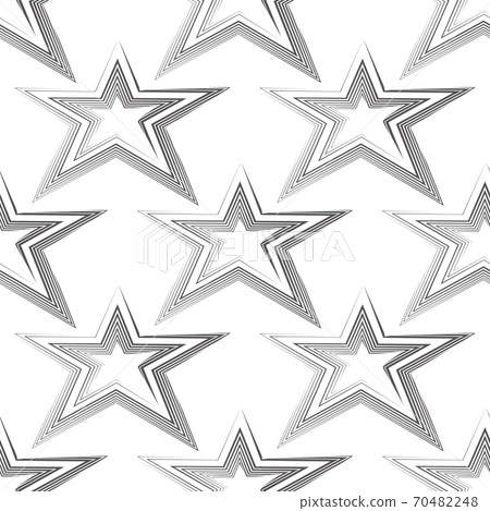 Seamless vector pattern of black lines in the form of a star isolated on white background.Simple geometric background for decoration or backdrop. Seamless vector pattern of black lines in the form of a star isolated on white background.Simple geometric background for decoration or backdrop. 70482248