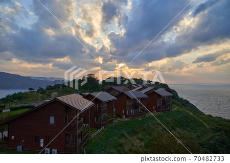 Evening view from Marine Park Takobana Observatory at the northernmost tip of the Shimane Peninsula 70482733