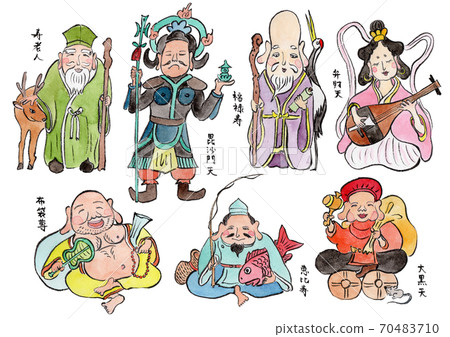 七位命運神的手繪水彩插圖 七位命運神的手繪水彩插圖 70483710