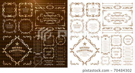 Christmas frame set, wreath design, ornament and decoration design Christmas frame set, wreath design, ornament and decoration design 70484302